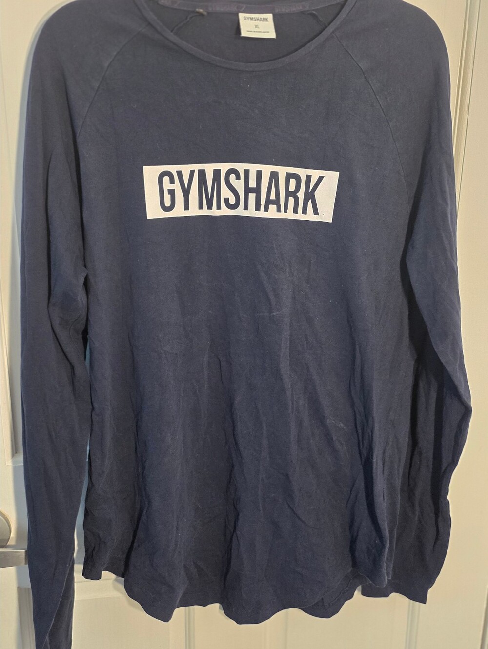 Gymshark Navy Blue Long-Sleeve Logo Tee
